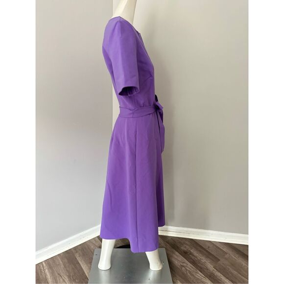 NWT Oscar de la Renta Virgin Wool Midi Dress Purple Size 8 $2590 - Picture 10 of 14